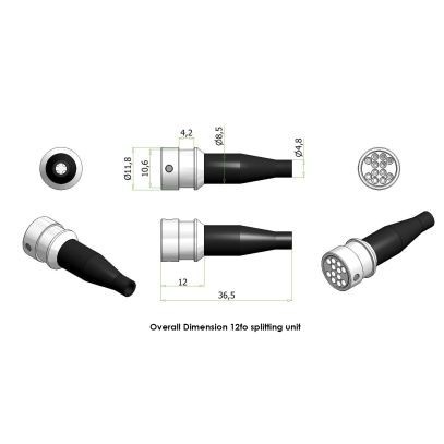Mini-Fanout-Pigtail-SM12-12E2000/APC-005-O-DIN